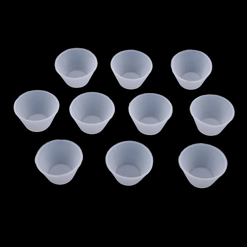 10pcs 31x18mm Силиконовые чашки многоразовые эпоксидные смолы смешивания Dstribution чашки DIY эпоксидный клей инструмент DIY ремесло поставки - Цвет: 10pcs 31x18mm