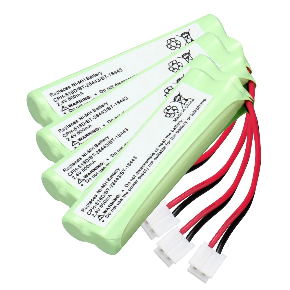 1~ 10 шт Anmas power 2,4 V 500mAh NiMH аккумуляторная батарея заменяет Аккумулятор телефона BT-28443 CPH-518D