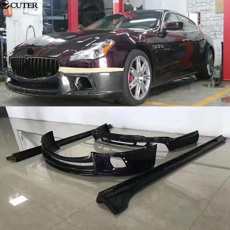 Комплект кузова из углеродного волокна, передний бампер, задний диффузор для губ, боковые юбки для Maserati Quattroporte WALD style 13-16