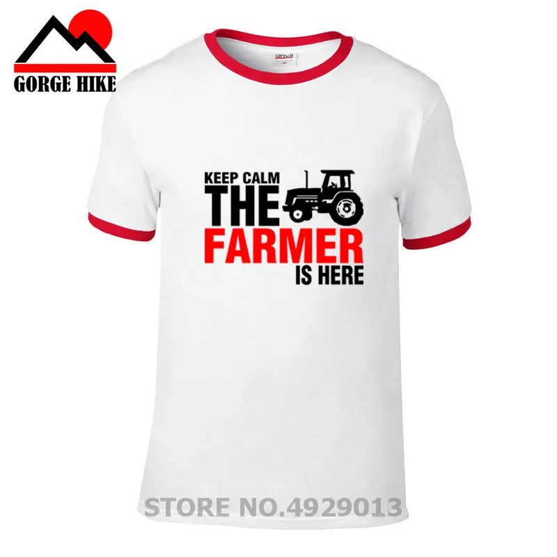 Новая футболка с уникальным дизайном для мужчин Keep Calm The Farmer Is Here одежда короткими