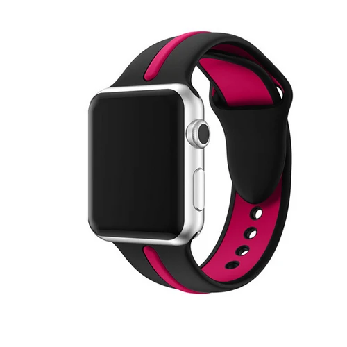 6 Хохлатый силиконовый ремешок для часов для apple watch 3/2/1 42 мм/38 мм Iwatch браслет наручный ремень резиновый сменный ремешок для часов - Цвет ремешка: 6