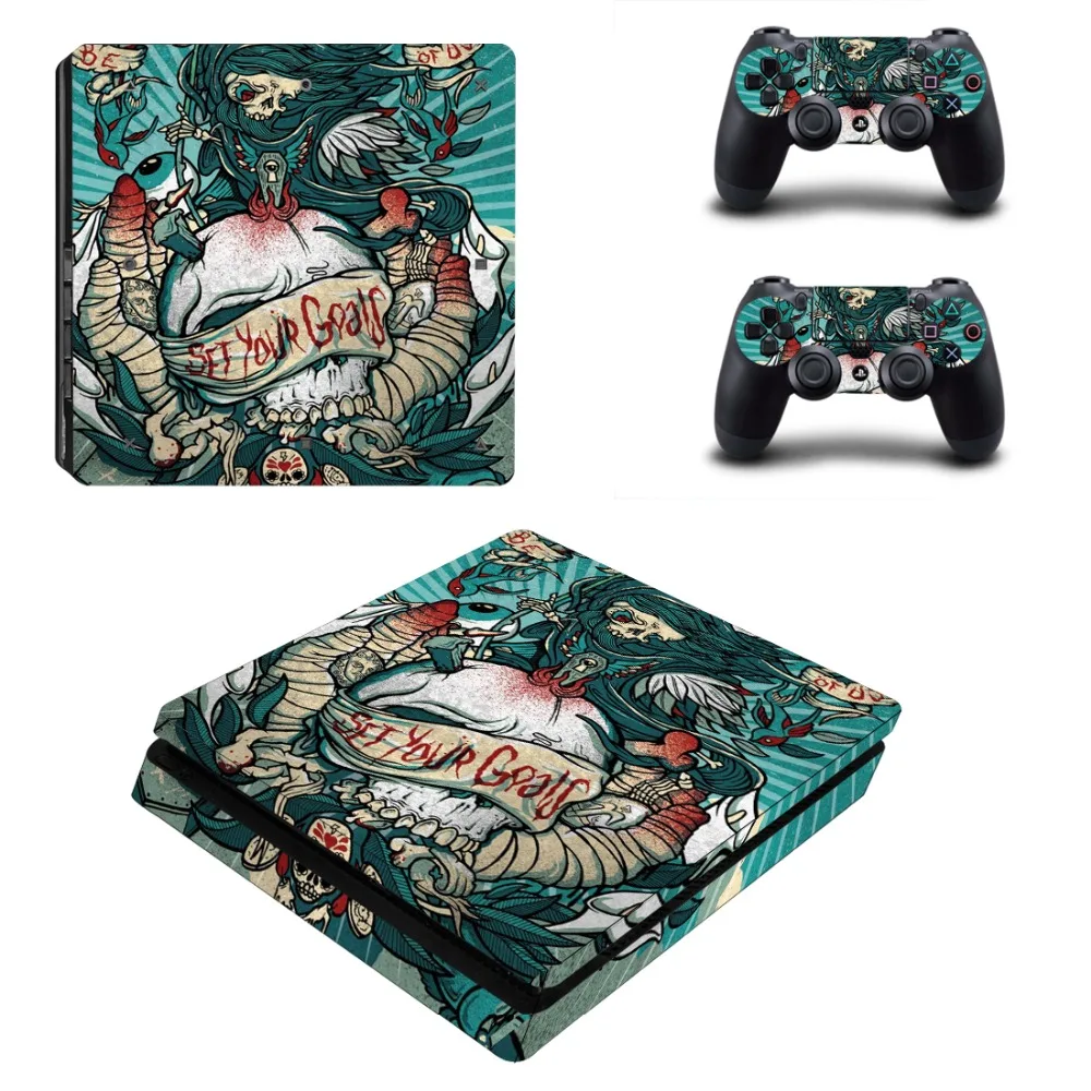 Виниловая наклейка Wolf Dragon PS4 Slim Skin для консоли Playstation 4 и 2 контроллеров