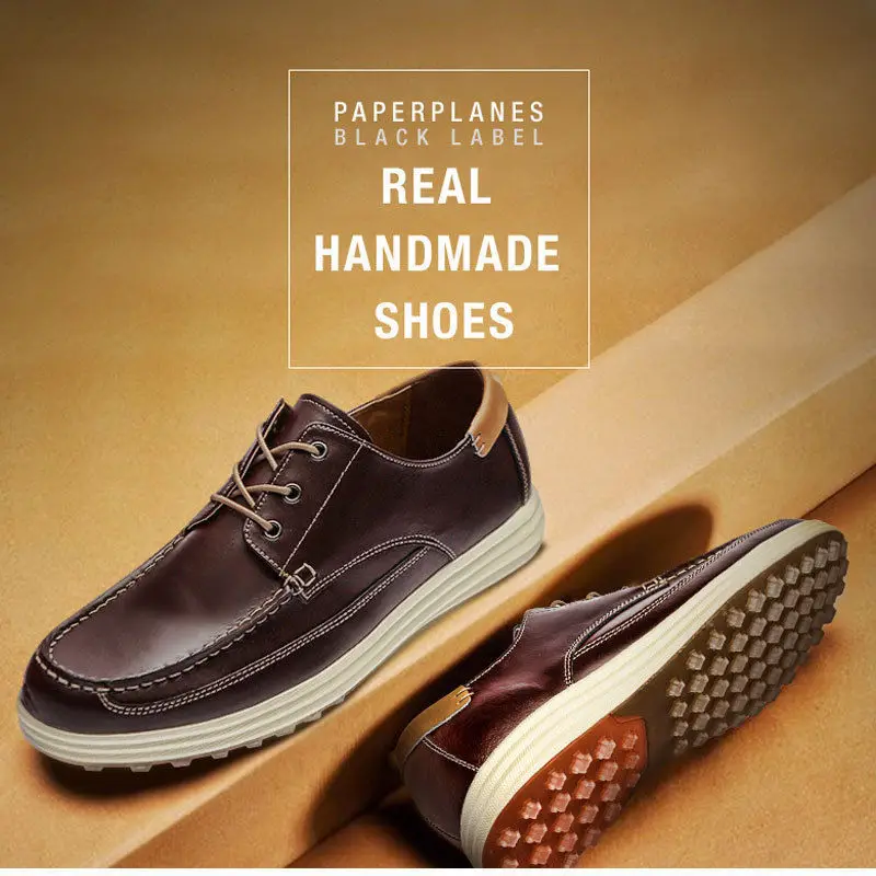 

Paperplanes High Premium Handmade Leather Men's Comfort Shoes Sneakers - PP2002