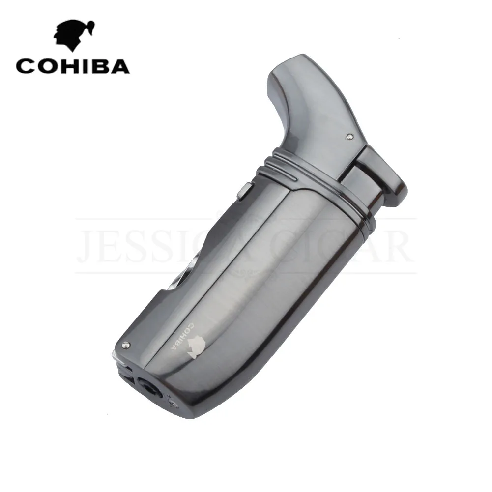 COHIBA резак для сигар и зажигалка набор острых двойных лезвий гильотина 2 пламени
