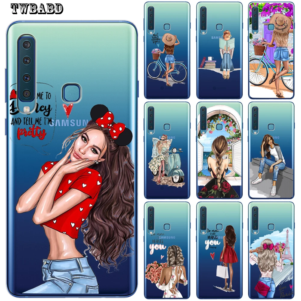 Fashion GIrls Phone Case Coque Etui For Samsung Galaxy A50 A20 A30 A40 A10 A70 M10 M20 Shell Capa Back Cover | Мобильные телефоны и