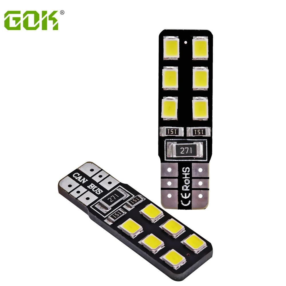

10 шт./лот авто светодиодные T10 светодиодные canbus 194 W5W светодиодные Canbus t10 12smd 2835 Светодиодные лампы без ошибок клиновые фонари габаритные ламп...