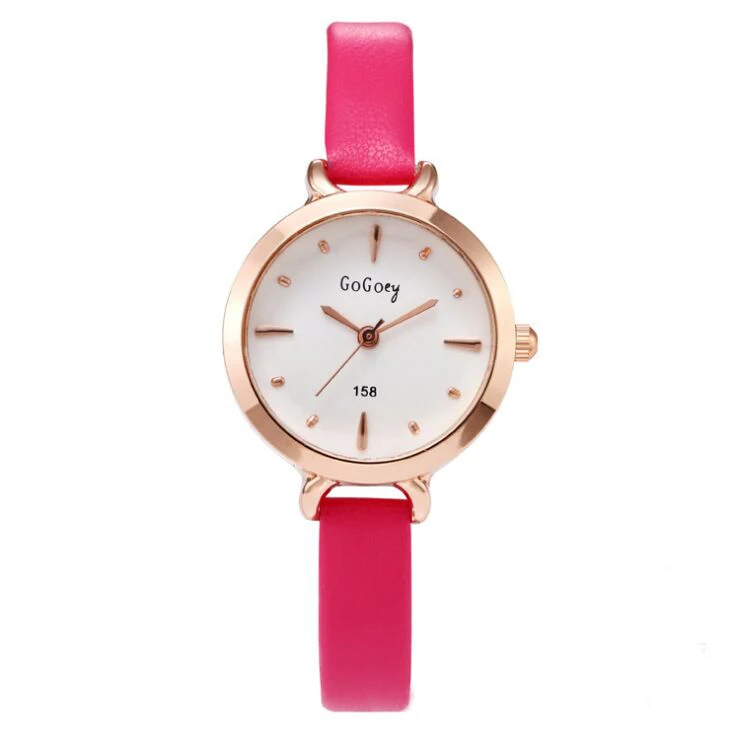 

Famous Gogoey Brand Rose Gold Case Leather Watch Women Ladies Fashion Dress Quartz Wrist Watches Relogio Feminino go158