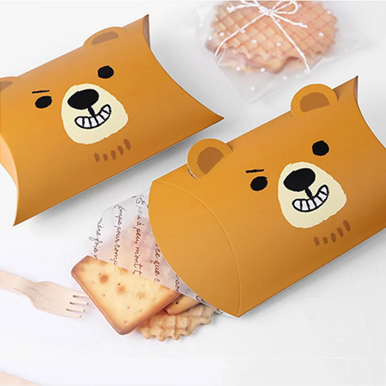10/20 шт. коробка конфет Baby Shower небольшой подарок Коробки Свадебная вечеринка свадебные сувениры медведь желтая утка шоколадное печенье Подарочный пакет из крафт-бумаги для детей