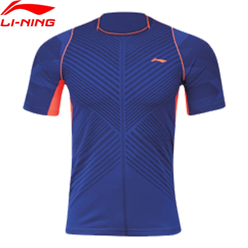 Li Ning Женская дышащая футболка с коротким рукавом для бадминтона быстросохнущая