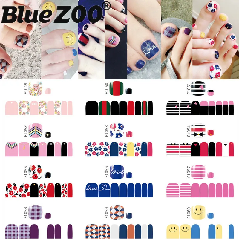 Топ моды ножные ногтевые стикеры Mix Nail Дизайн Клей полное покрытие новые