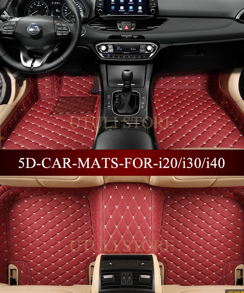 

Leather Car floor mats carpet for Hyundai i20/i30/i40 custom fit car all weather carpet floor liners foot mats