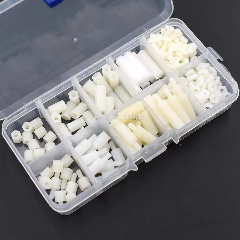 200 шт./лот M3 нейлоновые белые фотошестигранные Распорки винтовая гайка Штекерный