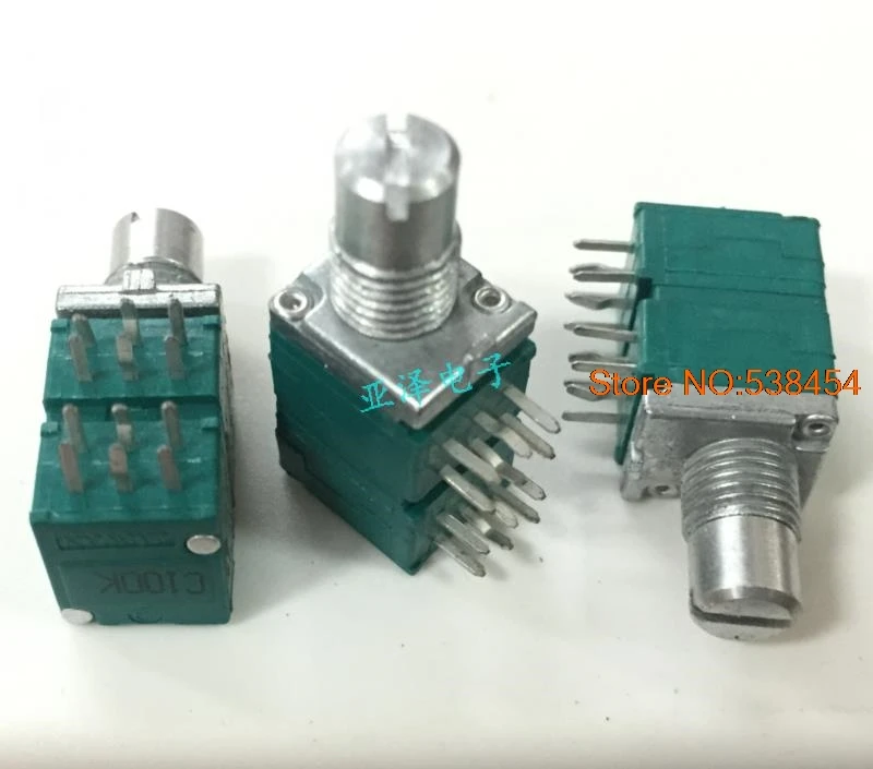2 шт. 09 Четырехместный прецизионный потенциометр переключатель C100K круглый вал с