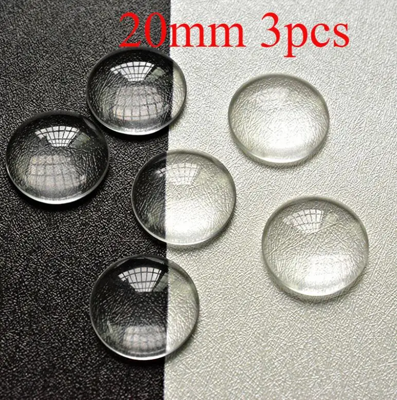 20mm 3PCS Fltmrh 8/10/12/14/16/18/20/25/30 мм Круглая Плоская задняя часть прозрачный Стекло кабошон для DIY Шарм Подвеска Цепочки и ожерелья ювелирных изделий Макин - Цвет: 20mm 3PCS