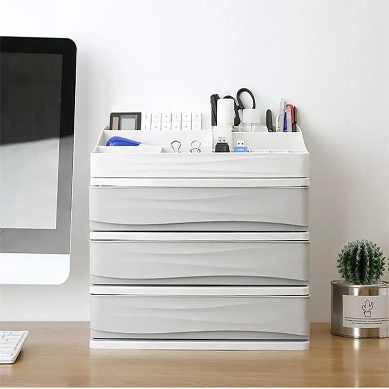 Пластиковый ящик для косметики органайзер макияжа коробка хранения контейнер