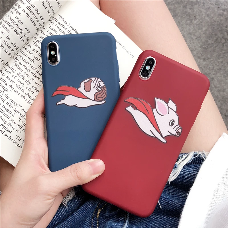 Прекрасный чехол для телефона с рисунком поросенка iphone XS XR X 7 6 S 8 Plus максимальный