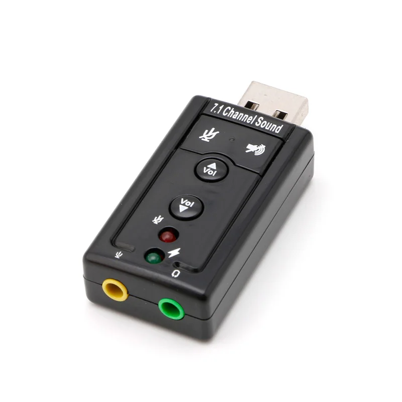 Внешняя 7 1 канальная USB 3D Виртуальная Звуковая карта адаптер портативный
