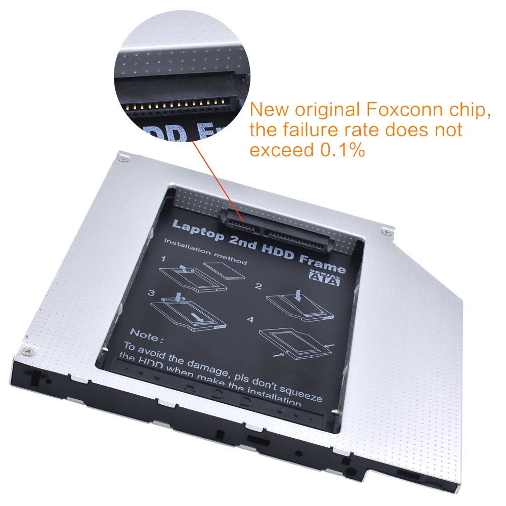 TISHRIC HDD Caddy 9 5 мм IDE адаптер DVD корпус жесткого диска для 2 SSD чехол Optibay CD ROM