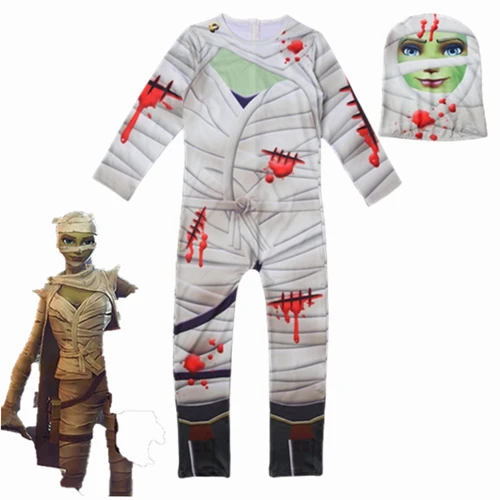 Mummy Детский маскарадный костюм для мальчиков с черепом и Вороном; карнавальный костюм на Хэллоуин; Детский карнавальный костюм с королевским скелетом; От 4 до 18 лет - Цвет: Mummy