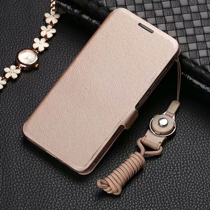 Gold PCDG флип-чехол для xiaomi Redmi 6 6A чехол s для xiaomi Redmi 6 Pro Обложка для бумажника, Кожаная подставка флип-чехол s capa с ремешком - Цвет: Gold