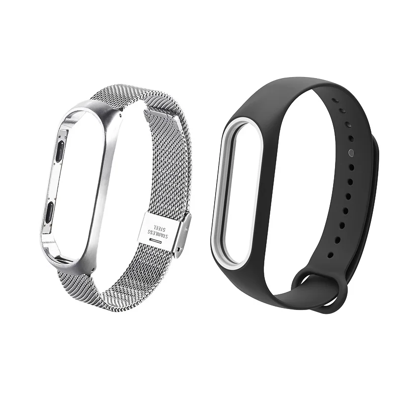 Резиновый браслет для Xiaomi Mi Band 4 спортивный из нержавеющей стали 3 2