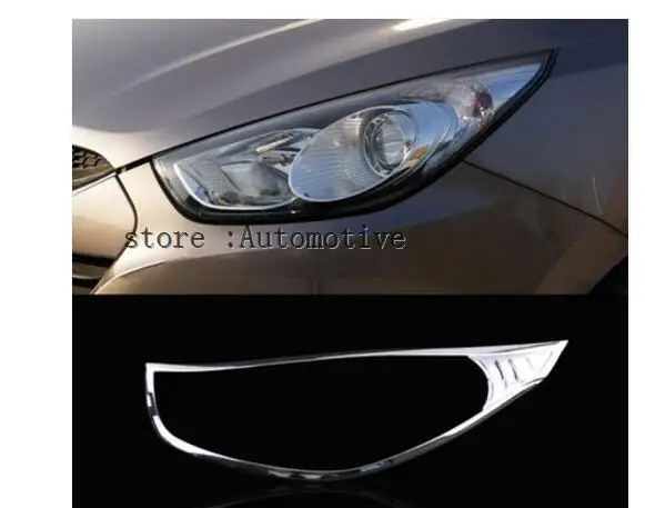 

Car auto accessories front lamp cover head light cover trim for hyundai ix35 2013 2014 2015 abs chrome 2pcs per set