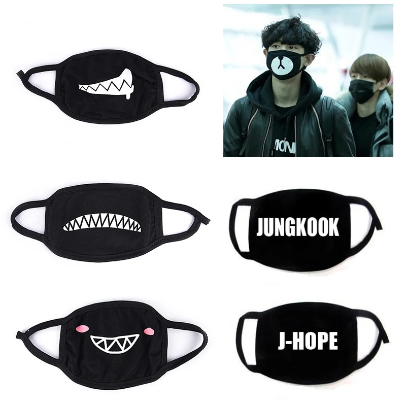 kpop аксессуары Модные мужские и женские черные Bt21 рот медведь уход за кожей лица маска Boca Butler поп разъем Trening Mascherina Балак