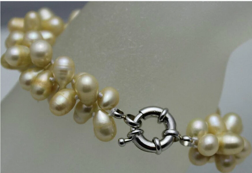 Свадебные женские ювелирные изделия жемчужный браслет с 2 нитями 10 мм светильник