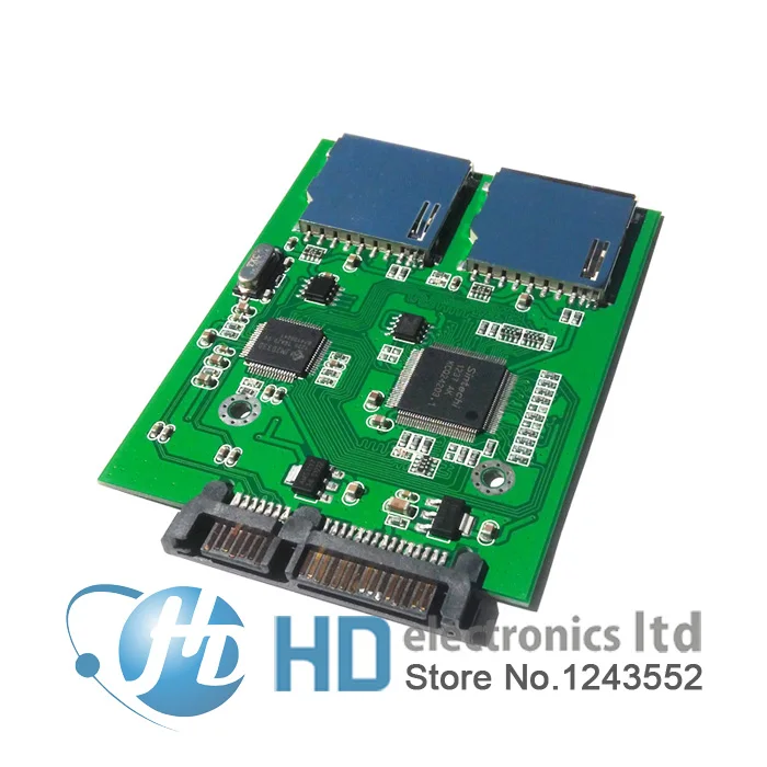 2 порта двойной SD SDHC безопасная цифровая карта памяти MMC к 7 + 15P SATA серийный