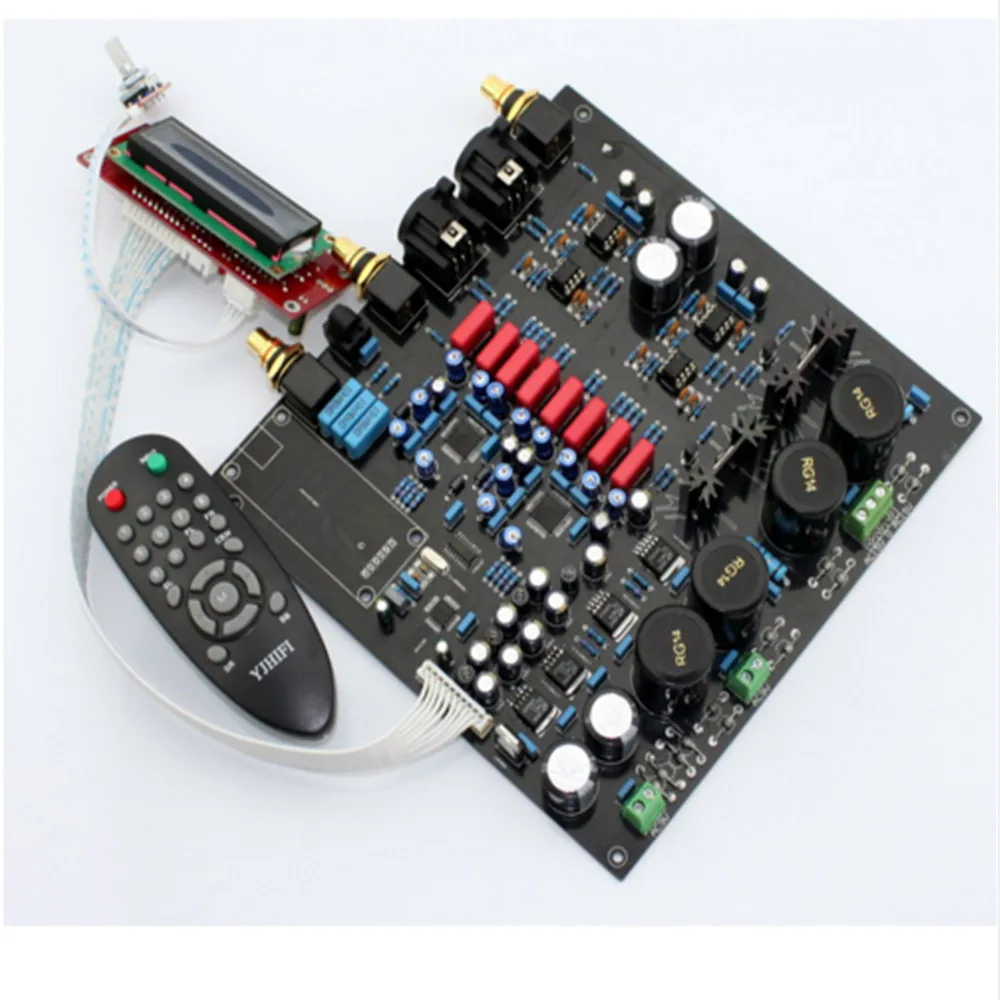 AK4497EQ* 2+ AK4118 мягкое управление ЦАП Декодер плата с ЖК-дисплеем/пульт дистанционного управления(без чипа AK4497 и U8 дочерней карты