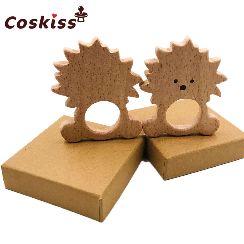 Mordedor org&aacute;nico de madera para beb&eacute;, mordedor de Le&oacute;n Natural, juguete de agarre para dentici&oacute;n, regalo para Baby Shower-2