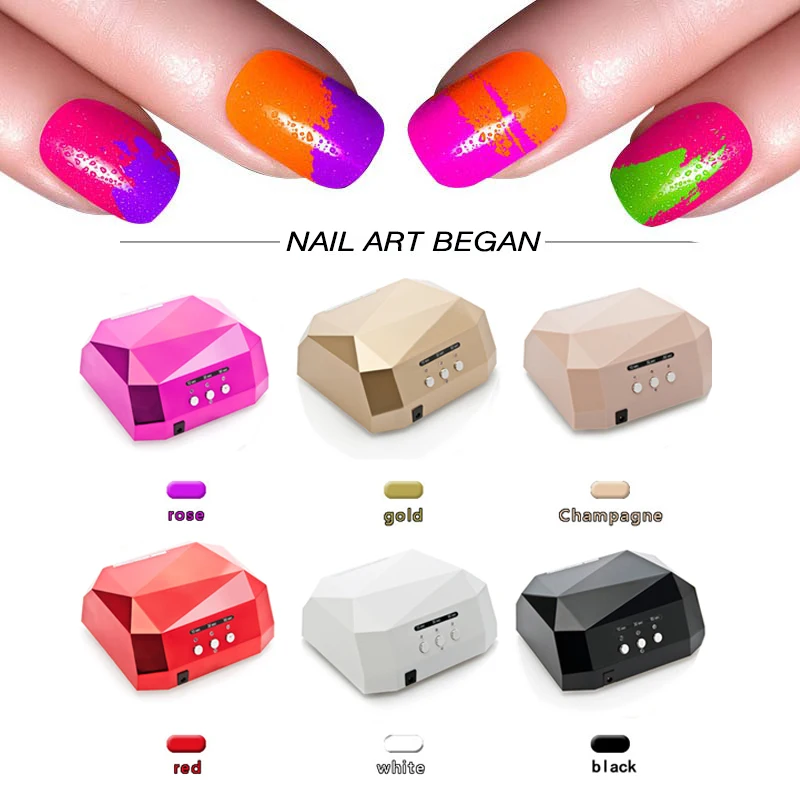 36W Nail Dryer Diamond Shaped UV Lamp LED &amp CCFL Curing for Gel Nails Polish Art Tools | Красота и здоровье