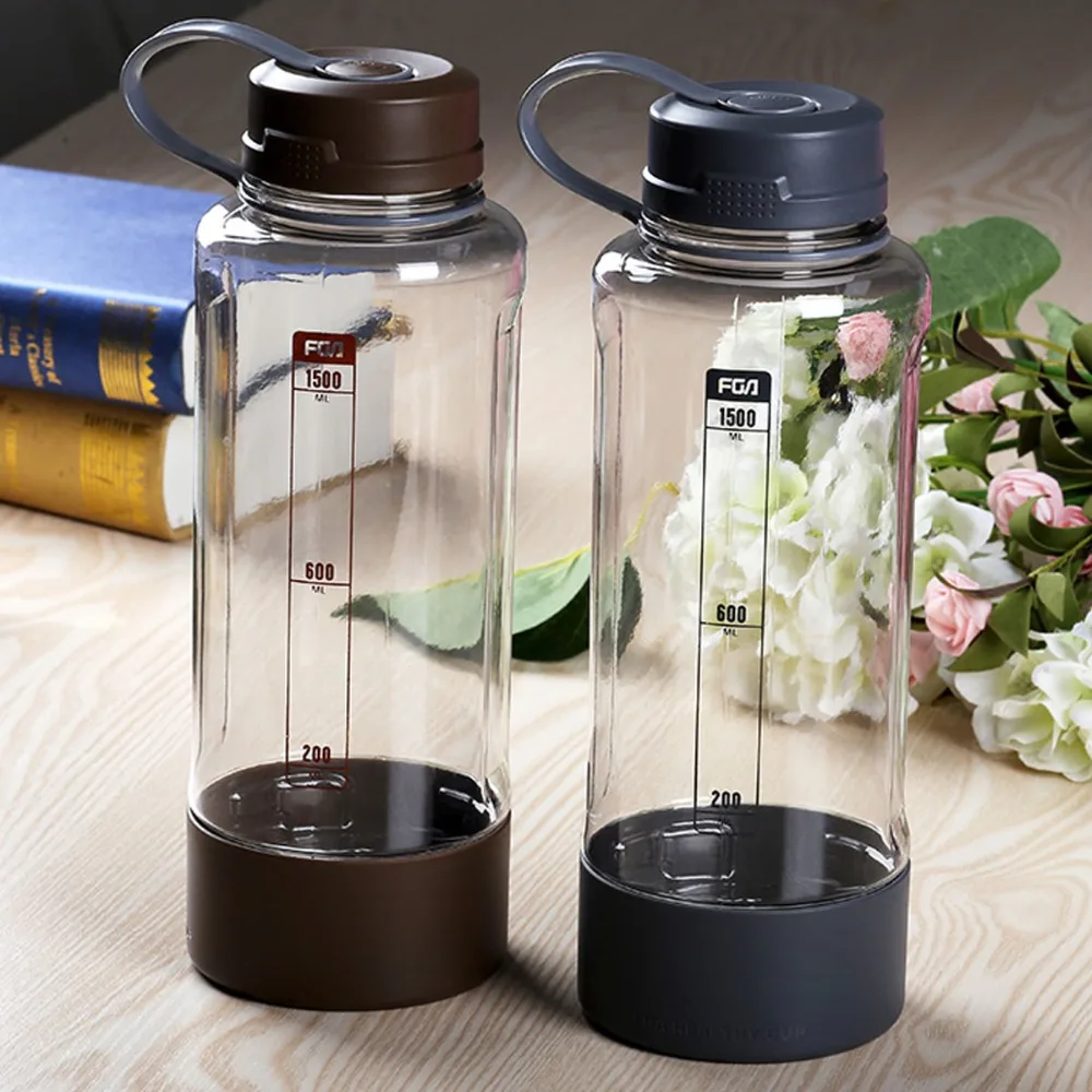 Герметичная прозрачная пластиковая бутылка для воды 1500/1000 мл|water bottle|transparent water