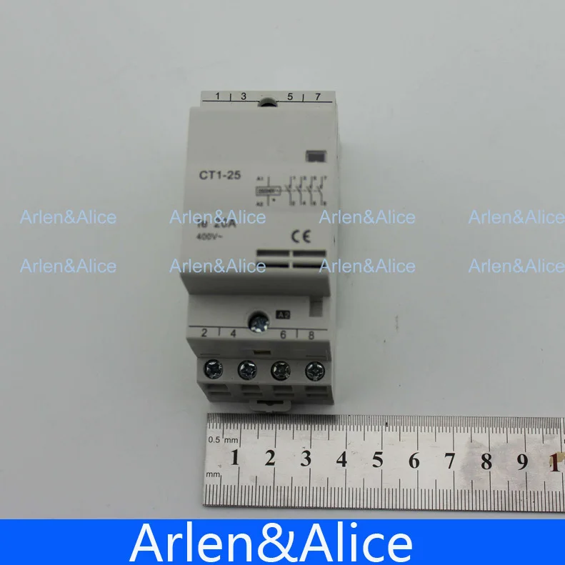 Модульный контактор переменного тока CT1 4P 20A 2NC 2NO 220 V/230 V 50/60HZ на din рейке|modular