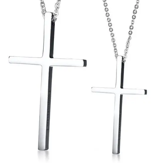 Gnayy Jewelry одна пара пару крест из нержавеющей стали ожерелье серебро для женщин мужчин