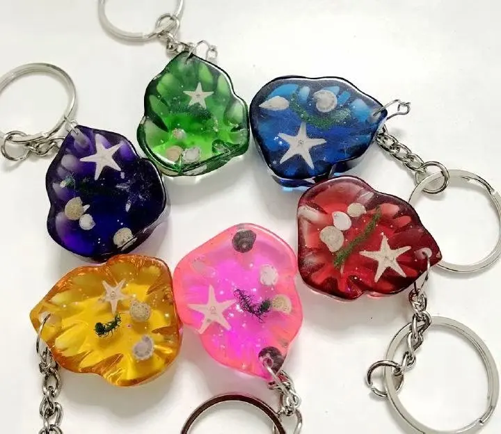 

15 pcs Personalized Hand Keychain With Starfish Charm Gift NEW