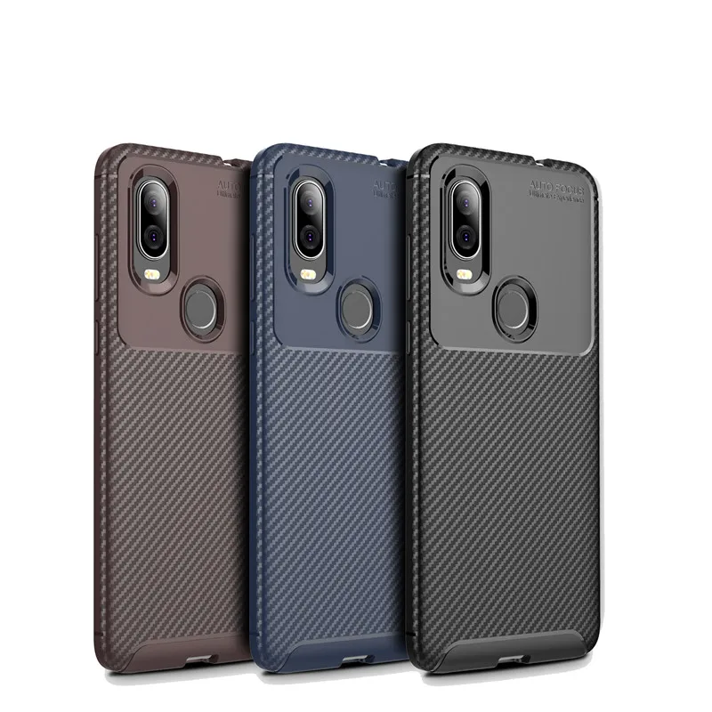 Текстурированный чехол из углеродного волокна для Motorola One Vision Zoom Macro E Мягкий