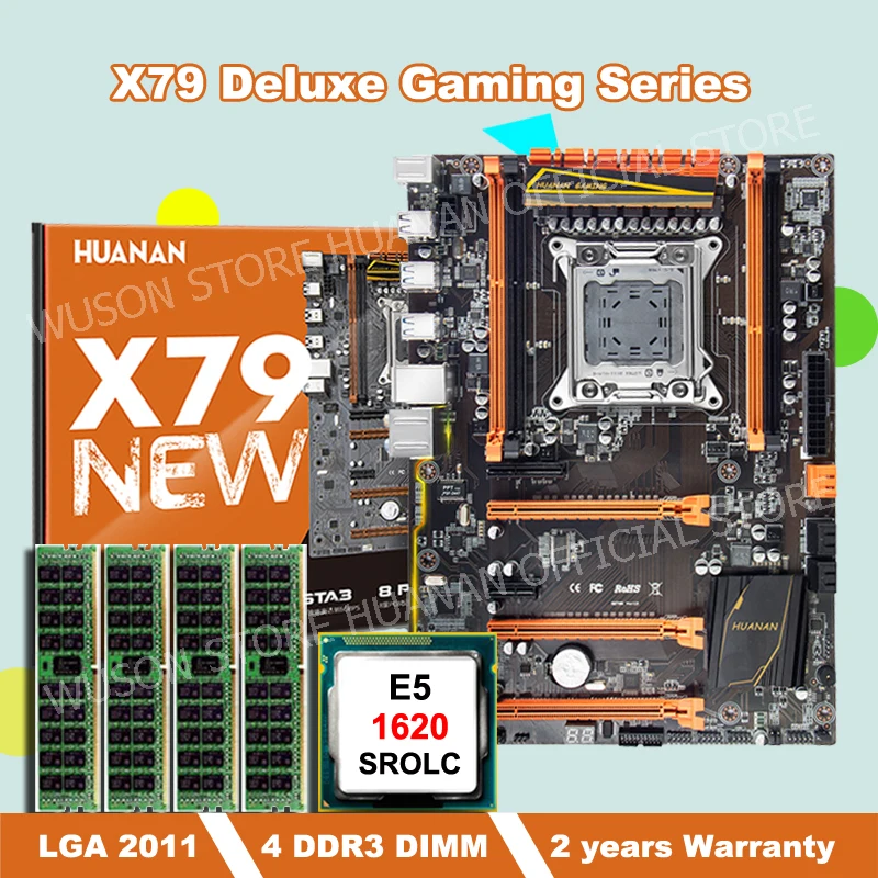 Новое поступление! Материнская плата HUANAN deluxe X79 с процессором Xeon E5 1620 SROLC и 32 Гб (4*8
