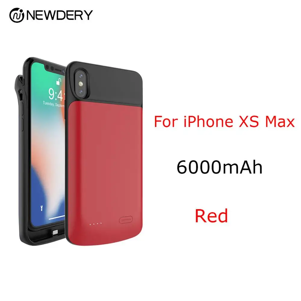 Новое поступление чехол power bank для iphone X XS Max 6000 мА* ч съемный чехол для зарядного устройства для apple 10 чехол для резервного аккумулятора для iphone XR - Цвет: iXS Max Red