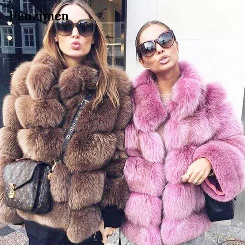 

new arrival women winter thick real fur coat real fox fur jacket high quality fox coat stand collar outfit outwear