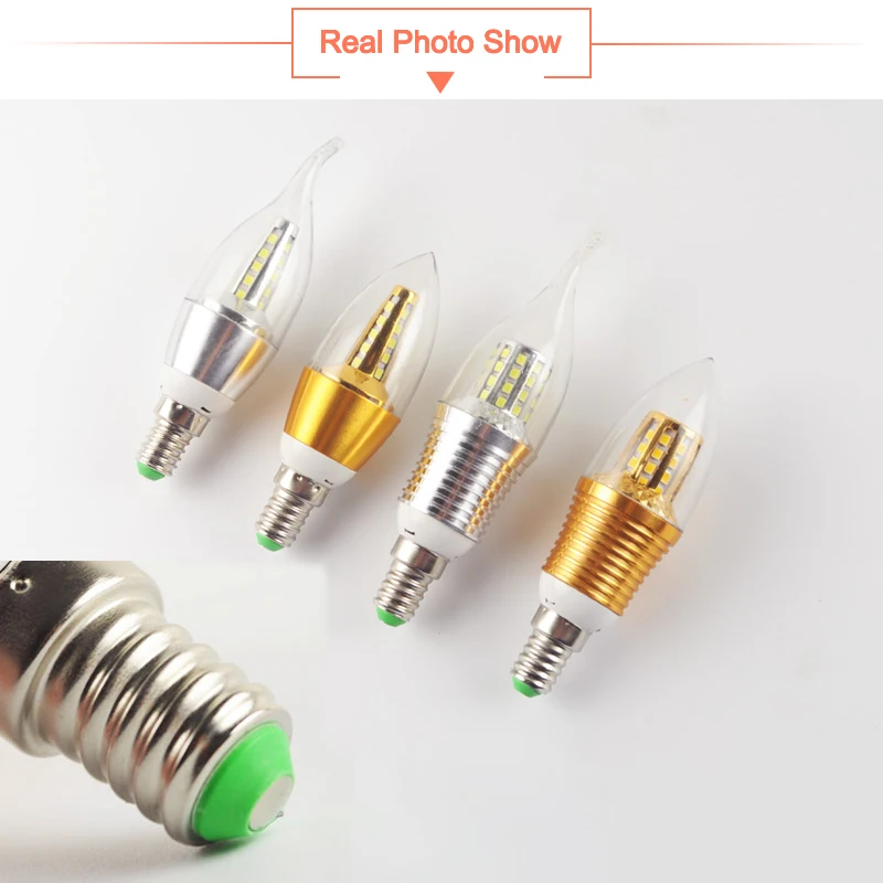 1Pcs/6Pcs LED Bulb E14 Golden Aluminum Candle 9W 12W Light AC 220V Warm Led Lamp Lampada Bombillas Lumiere Lampara | Лампы и освещение