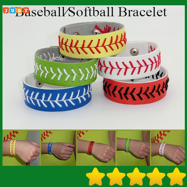 2016 кожаный софтбол шов браслет. Бейсбольный браслет бейсбольный браслет|baseball