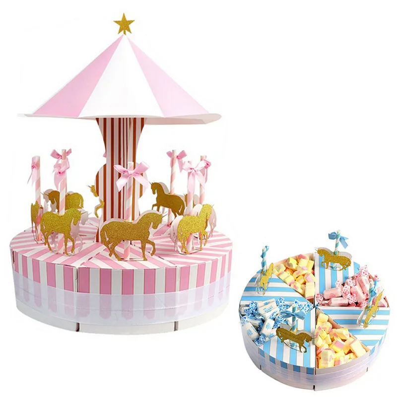 Конфетная Подарочная коробка DIY карусель для торта детский душ украшение на день