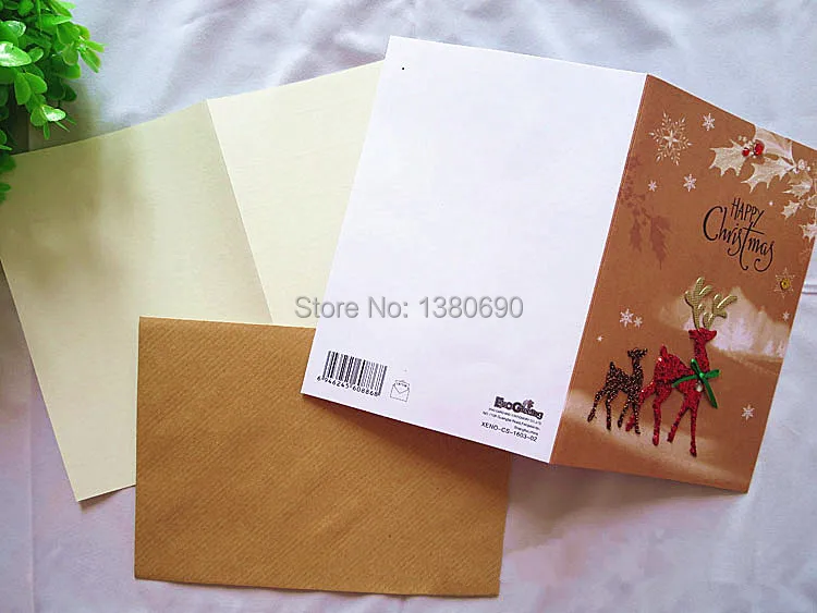 Микс 5 шт./лот Рождественская открытка поздравительная с конвертом 3d подарок для