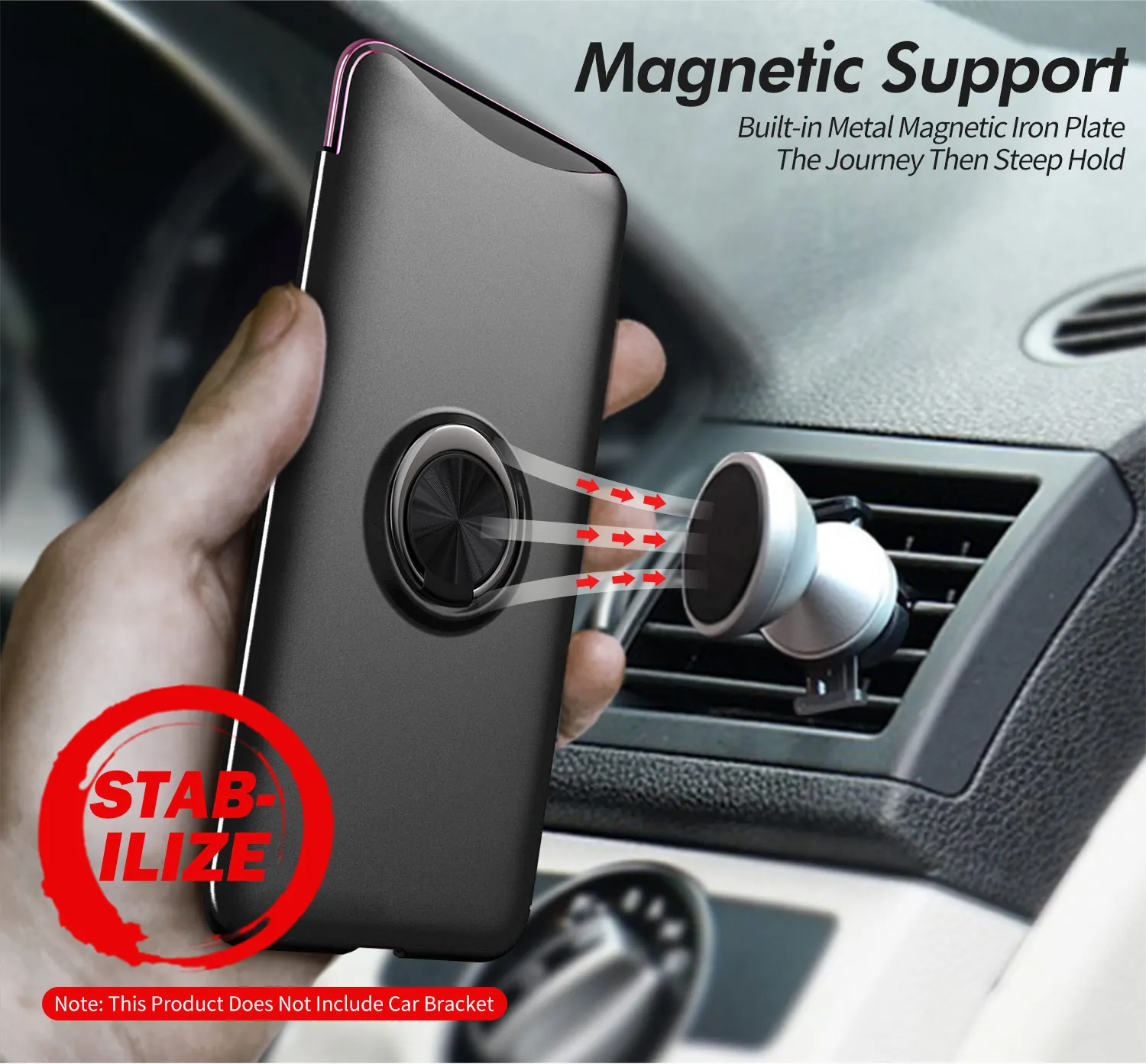 Case for OPPO Find X TPU Hidden Kickstand with Car Magnet Holder Stand | Mobile Phone Cases &amp Covers