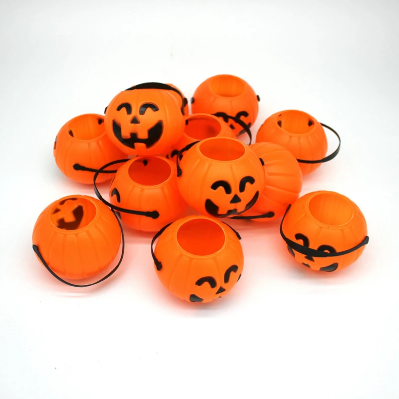 10 шт./лот Хэллоуин реквизит игрушки Тыква горшок портативный цилиндр с лицом