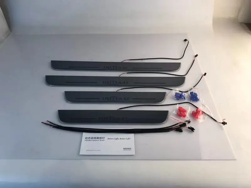 

WOOBEST led moving door scuff dynamic welcome light sill with colors changing flat plate strips for Audi A6 A6L C5 2004