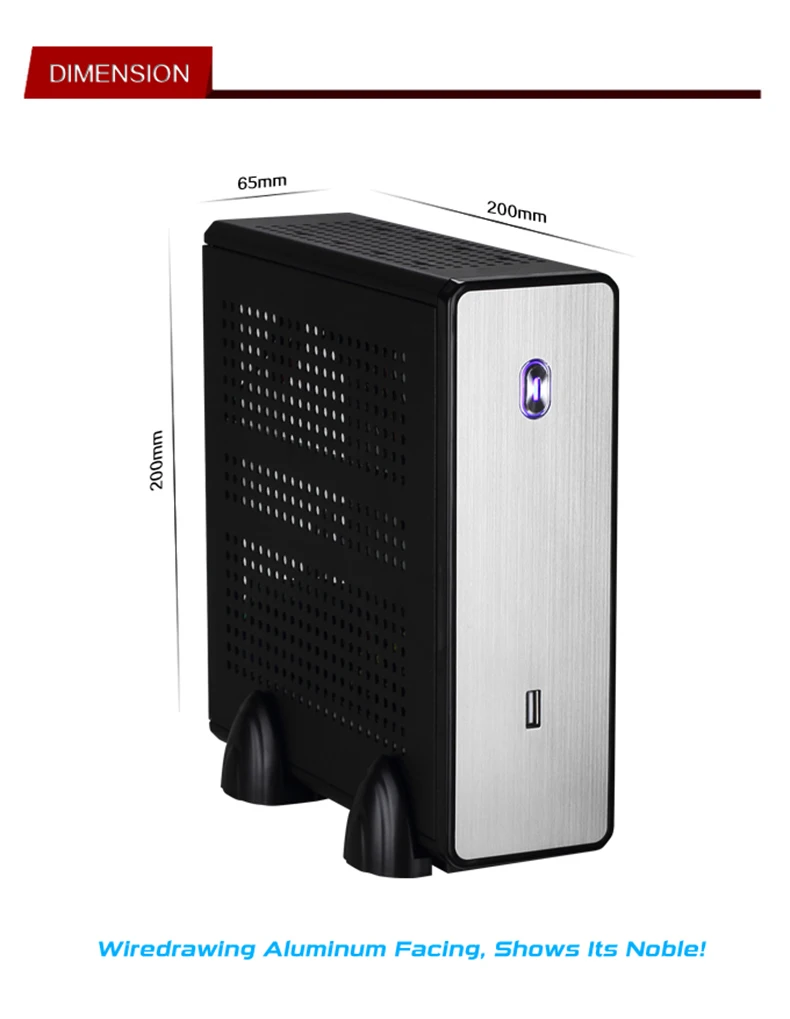 REALAN MINI ITX HTPC стальной чехол E-C3 SGCC 0,8 мм MINI-ITX M/B USB2.0 1 COM 1 wifi 4 4010 Fan черный и серебристый цвет
