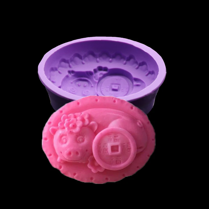 Мини Moedas Coins Pig 3d силиконовая форма для украшения торта помадки мыла мыла|mold