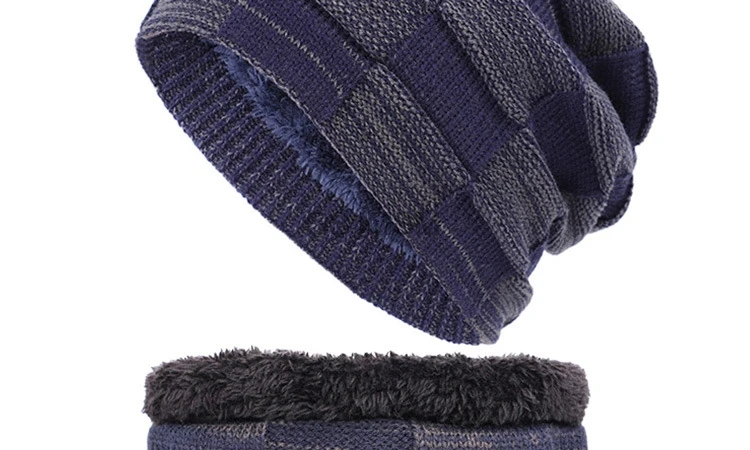 Winter Men's Knitted Cotton Warm and Comfortable New Fashion Women's Universal Ski Mask Hat Scarf Skull Cap for Men Beanies bone